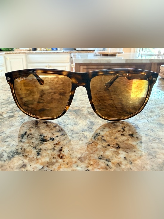 Ray-Ban Accessories - Ray-Ban Polarized Tortoiseshell Sunglasses - Amber Brown Frame with/case